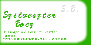 szilveszter bocz business card